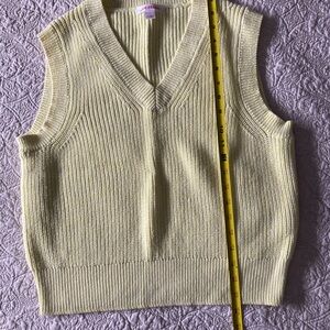 Yellow Knit Sleeveless Sweater Vest